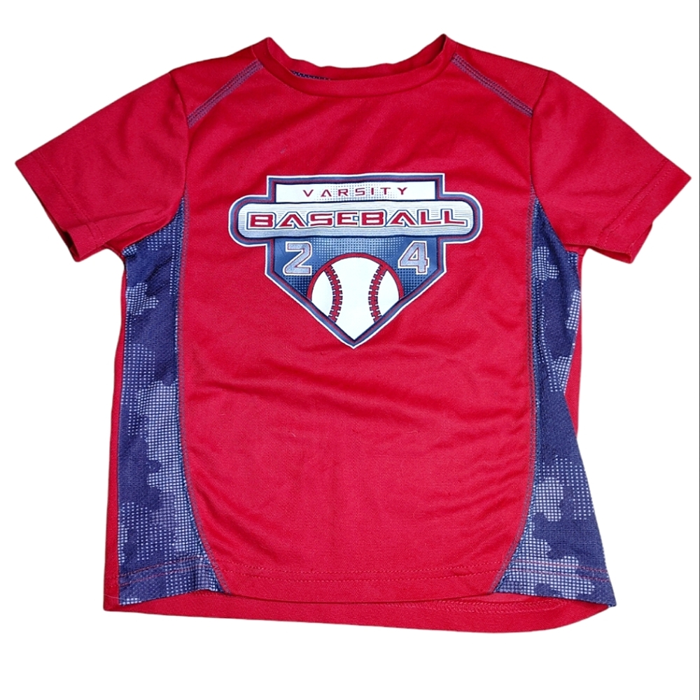 SIMPLY FOR SPORTS Red Varsity Baseball Athletic Tee Shirt